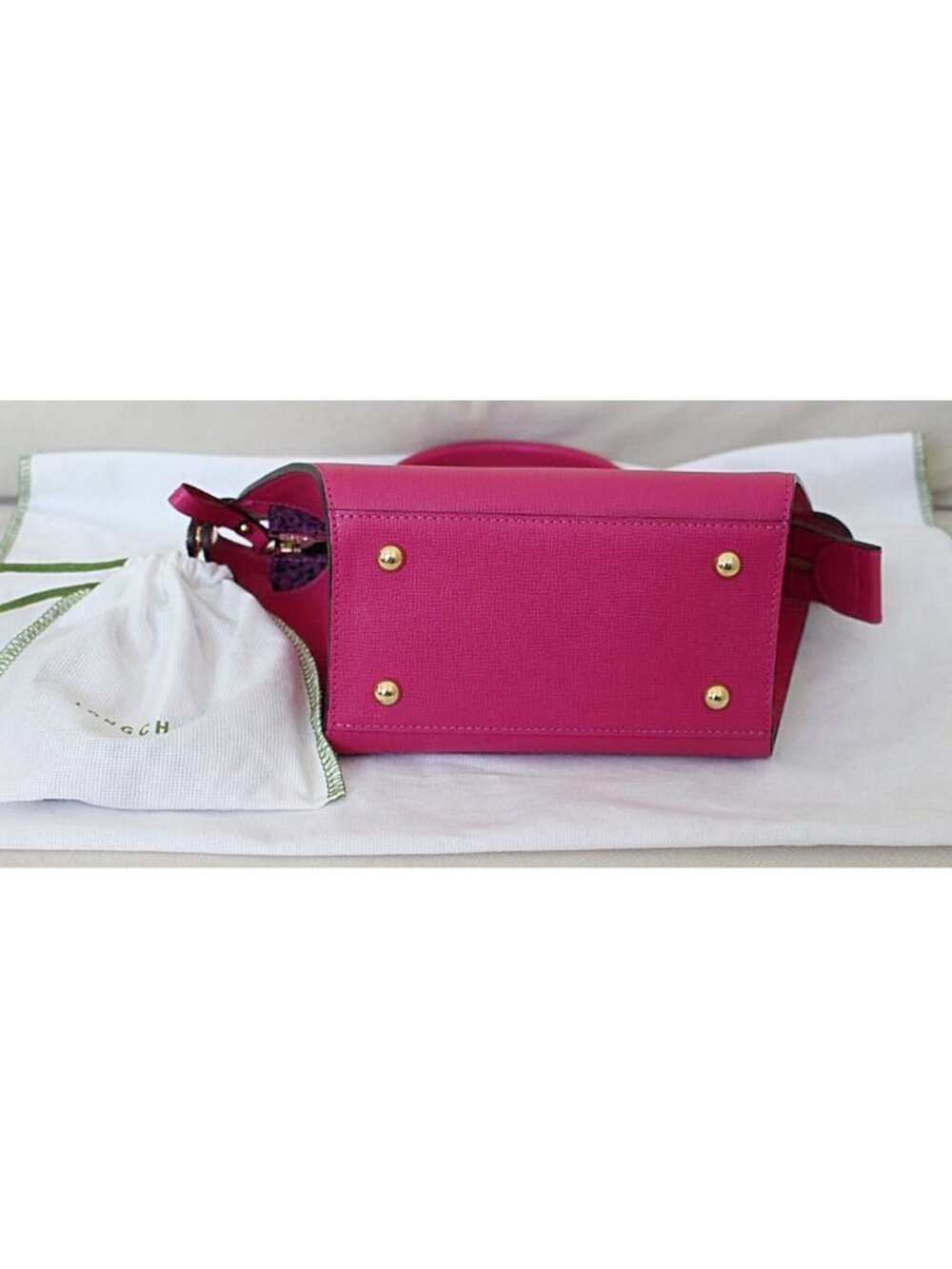 New w/Tags Longchamp Le Pliage Heritage - Small Satchel Bag Cyclamen Pink - $920 - Picture 6 of 11